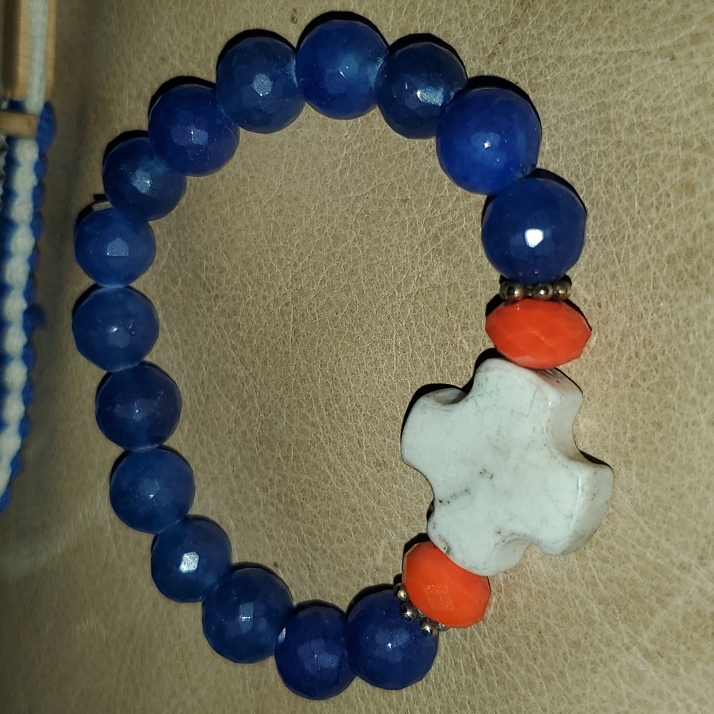 Earthy Red and Blue Bracelet lot - Picture 3 of 11